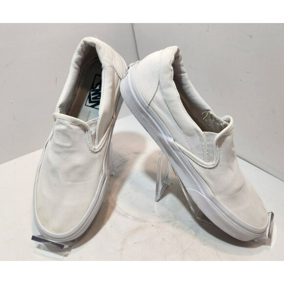 Women's Classic White Slip On Vans Size 8 Men's Size 6.5 Sneakers - Picture 1 of 12